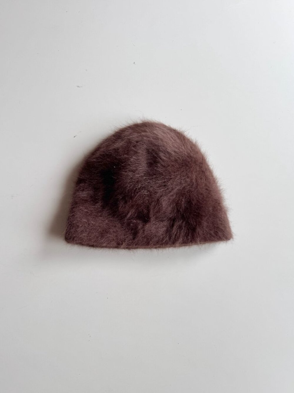 Vintage C.C. Brown Angora Knit Beanie Toque Hat, One Size